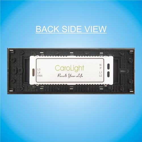 Image of Carolight Remote Controlled Touch Switch Board of 8-Module Size for 4 Lights and 1 Fan (Feather)