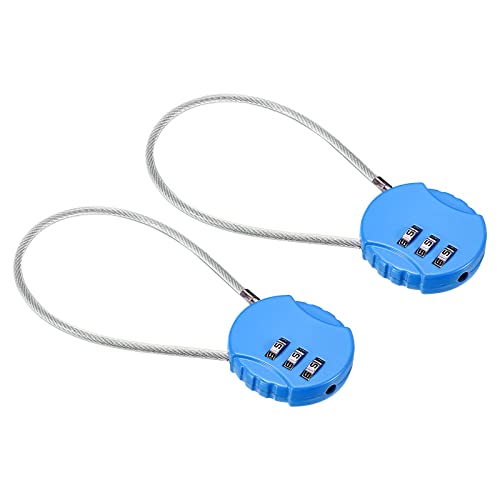 Cadenas à combinaison avec câble flexible de 20 cm lot de 2 - 2