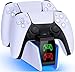 GAMSINGY PS5 Controller Ladestation für Dualsense Wireless/Edge Controller, Ladestation für Playstation 5 Controller mit 2Std Schnelllade/Cooles RGB Licht Skins