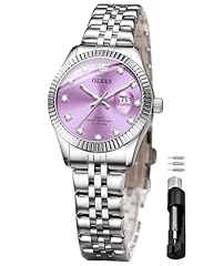 3705:Silver strap&purple dial