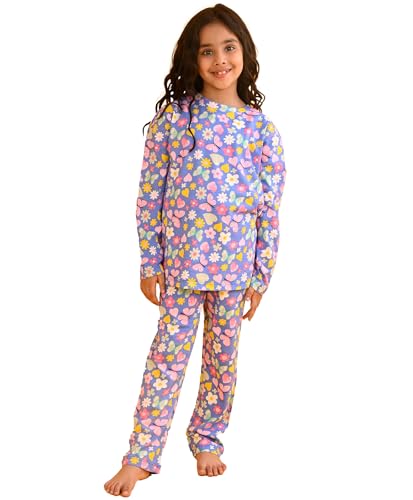 Image of Anthrilo Pure Cotton Printed Pyjama Set for Girls | Sleepwear | Night Suit, Night Wear | Long Sleeves T-Shirt & Pyjama | Regular Wear | 0-14 Years