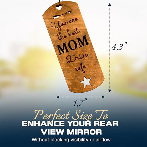 Image of Car Fragrance for 365 Days Freshwood Best Mom ❘ Gift for Mom ❘ Rear View Mirror Wood Air Freshener ❘ Mirror Hanging scent | Car Decorative Pendants ❘ Handmade Car Essentials