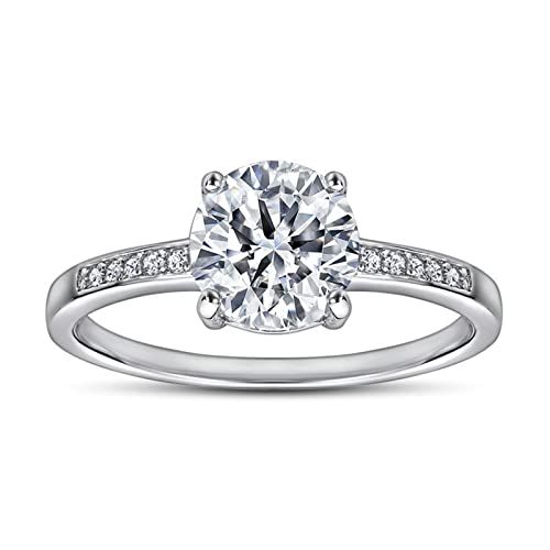 Bague Argent Véritable Anti-Ternissement 4 Griffes Scintillant