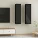 Fest-night 2X Mueble de salón, Mesa para Colgar en la TV, Mueble Bajo para Colgar, Mesa para Juegos, Armario de Pared, Armario Colgante para Salón Moderno 30,5x30x110 cm Negro Brillo