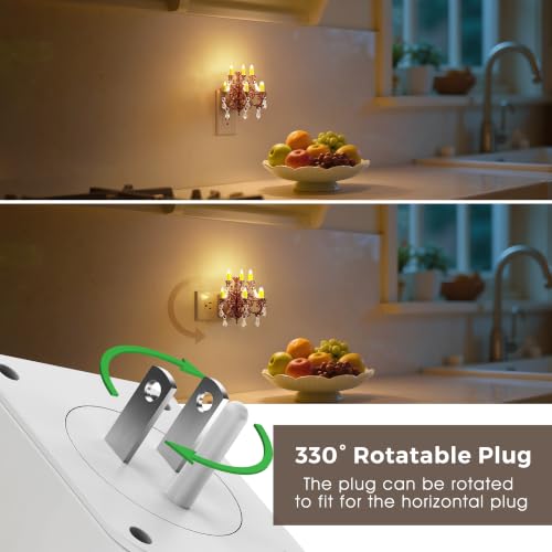 Image of L LOHAS LED Night Lights Plug into Wall,Crystal Chandelier Candle