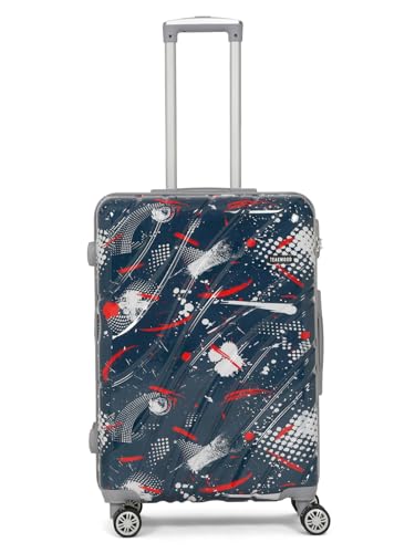 Image of Teakwood World Small 65 cm Check in Size Trolley Bag Polycarbonate 360 Degree 8 Wheels Luggage Bag with TSA Lock, Adjustable Handle Trolley Bags for Travel, Suitcase for Travel | Spark Blue