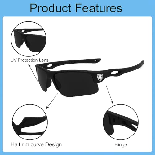 Image of Roshfort Sports Non Polorized Sunglasses UV Protection Sunglass for Men & Women Cycling Running Driving Fishing Multi Shade Glasses ITALIC (Size -Medium)