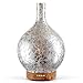 Porseme Silver Plated Essential Oil Diffuser Glass Aromatherapy Ultrasonic Humidifier - 7 Color Changing LEDs, Waterless Auto-Off,Timer Setting, BPA Free for Home Hotel Yoga Leisure SPA Gift 100ml