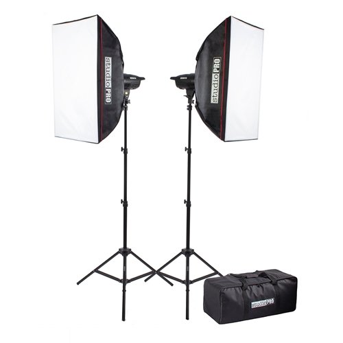 Fovitec StudioPRO 400 Watt Monolight Strobe Flash Photography Lighting Kit for Wedding, Food
