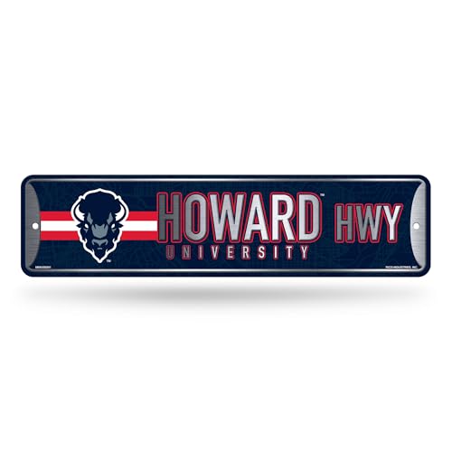 Rico Industries NCAA Howard Bison Metal Street Sign 4" x 15" Home Décor - Bedroom - Office - Man Cave