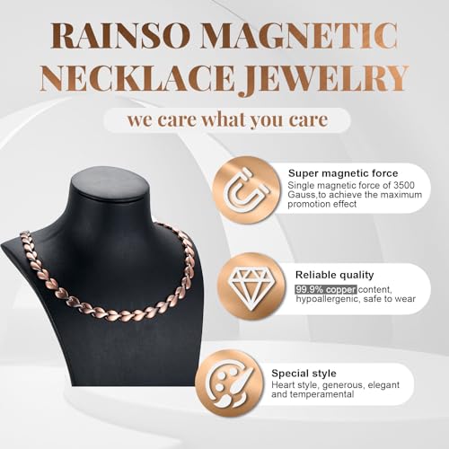 RainSo Heart Shape Pure Copper Magnetic Necklace for Women Adjustable Gift for Women4