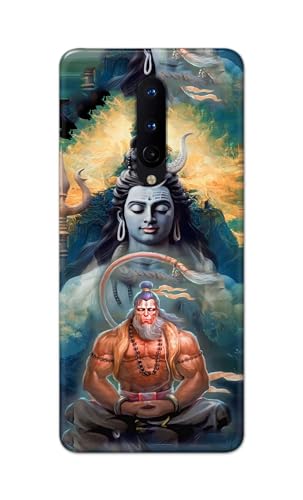 Image of PRINTFIDAA Printed Hard Back Cover Case for OnePlus 8 Back Cover (Lord Shiva and Hanuma) -112