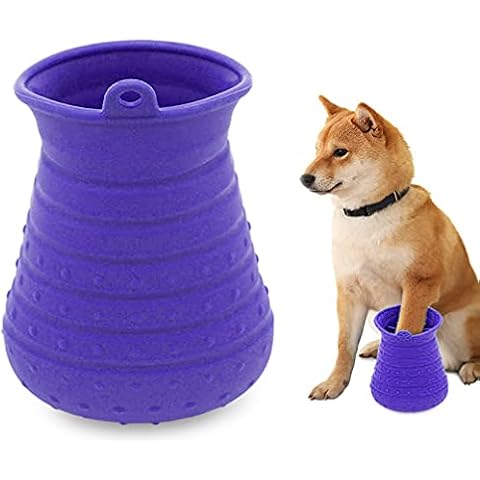 Idepet Dog Paw Cleaner,Protable Dog Cleaning Brush with Towel Pet Paw Cleaner for Dogs Cats Massage Grooming Dirty Claws Cover