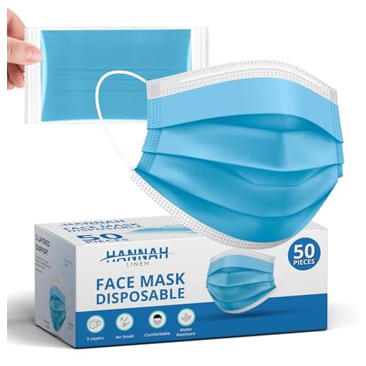 Disposable Face Masks/ 3Ply Safety Face Masks- 50PCS - 3 Layers Blue Protective Face Mask For Daily Use, Breathable Facemasks, Anti-Dust Disposable Mask with Earloop for Personal Care