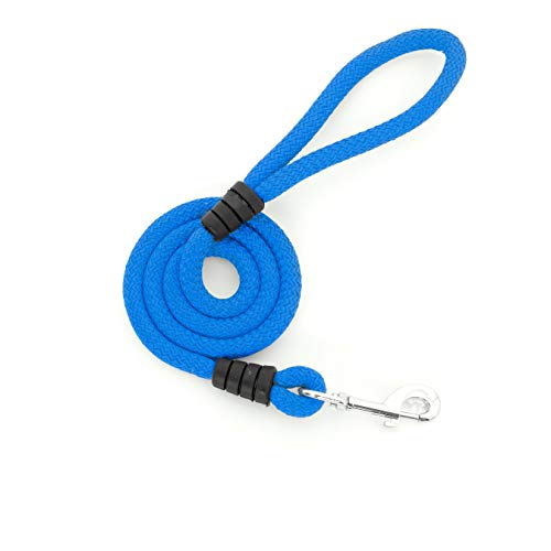 Correa para Perro - Cordón para Perros Grandes, Medianos y Pequeños - Cuerda de Nylon 12 mm de Grosor y 1,2 m de Longitud (Azul) Cover