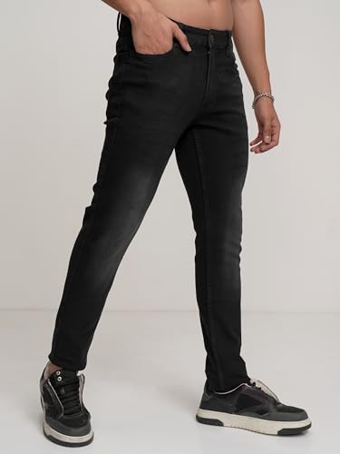 Image of Highlander Mens Tapered Fit Denim Jeans for Man| Regular Length|Mid-Rise|Stretchable Fabric for Comfort fit| Jeans for Man | Men Jeans