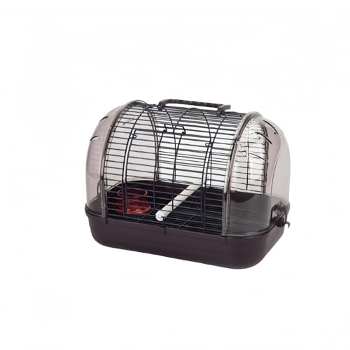 NIGOE 鳥 キャリーケージ ペットケージ 屋外用鳥かご 通気性があり、小動物に適しており、持ち運びに便利なハンドル付きで旅行や屋外での使用に最適です。屋内/屋外用 (茶色,Sサイズ:32×21×22CM)