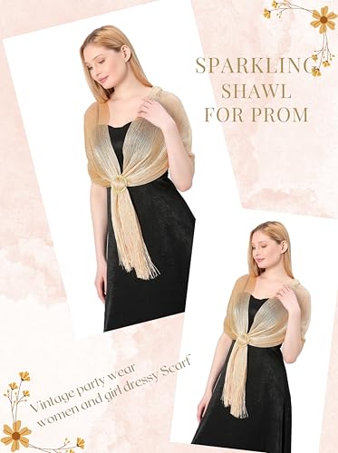 Sparkling Metallic Shawls and Wraps for Evening Dresses Womens Dressy Scraf with Buckle for Wedding Party Brides Wear4