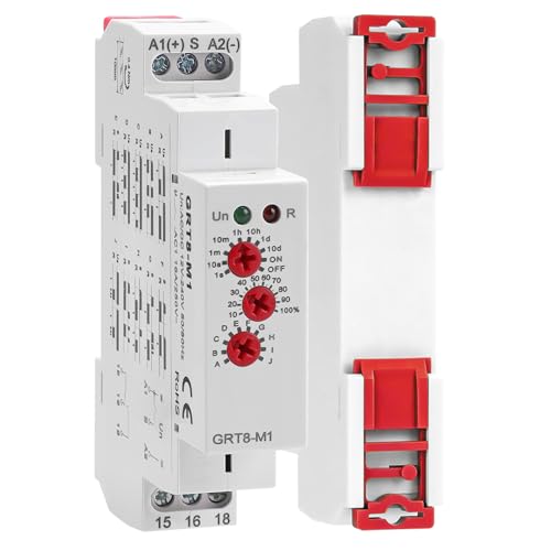 Multifunction Time Delay Relays AC DC 12V-240 Volt, 16A Mini Adjustable Timer Switch ON Off GRT8-M1, with...