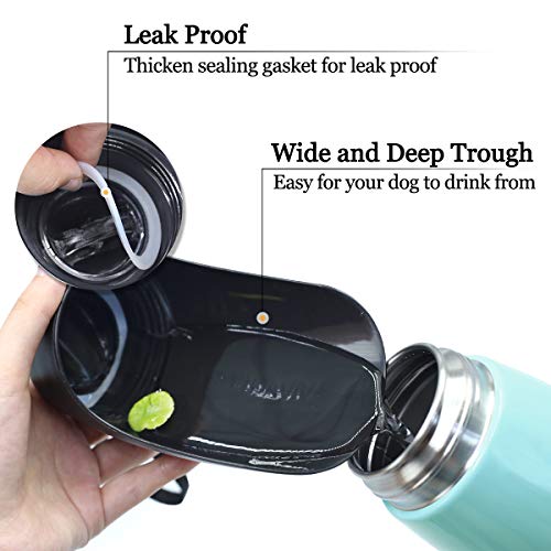 VIVAGLORY Pawhike Hundetrinkflasche, Hunde Trinkflasche für Unterwegs, Hundetrinkflasche, Edelstahl & Tragbare, 750ml, Blau