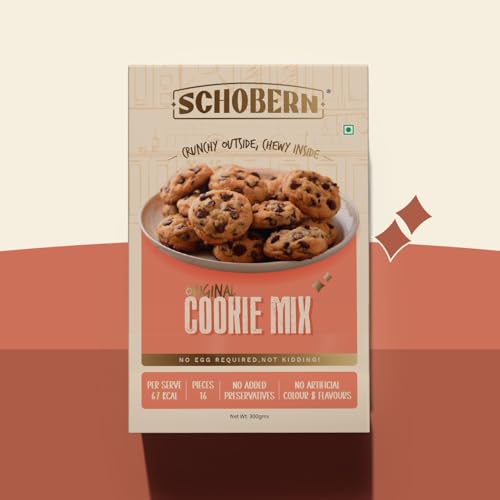 Image of Schobern Original Cookie Mix - 300g Homemade Cookie Dough Mix - Crunchy Outside Chewy Inside - No Egg Required - Mix, Scoop & Bake - Instant Baking Mix with No Artificial Additives, 12-14 Cookies