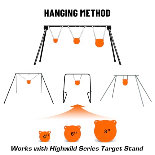 Image of Highwild AR500 Steel Shooting Targets Combo Metal Gong Silhouette Targets for Shooting Range Outdoor