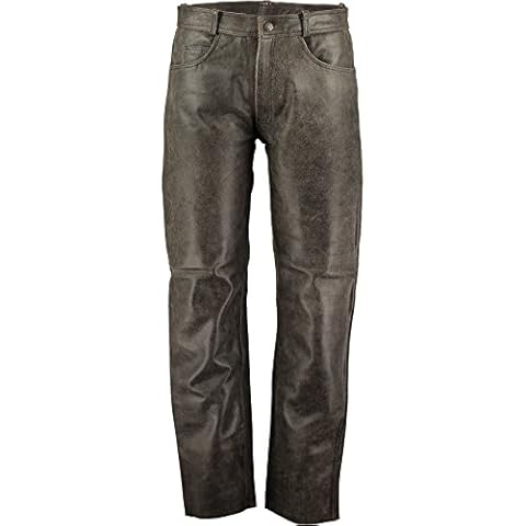 Men's Stonewash Distressed Vintage Leather Pants Trousers (36) Cover