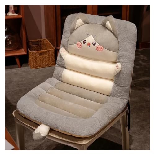 Coussin velours doux chat pour siège auto et dossier ergonomique de bureau gris
