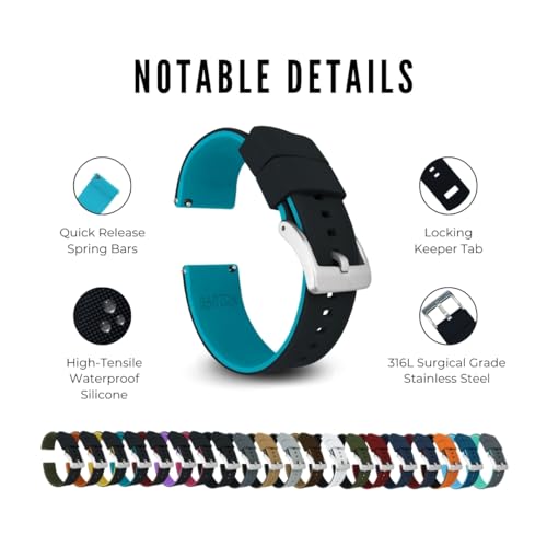 Image of BARTON Elite Silicone Watch Bands - Gold Buckle Quick Release