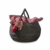 Material: 100% Jute Loberon Korb Agathe, Jute, H/Ø ca. 27/30 cm, Griffe: Höhe: 16cm, schwarz
