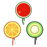JDNFKG 3 Piezas De Ventiladores Plegables Redondos, Ventiladores Plegables De La Serie Fruit, Ventiladores Portátiles De Dibujos Animados, Accesorios para Fotos Al Aire Libre.