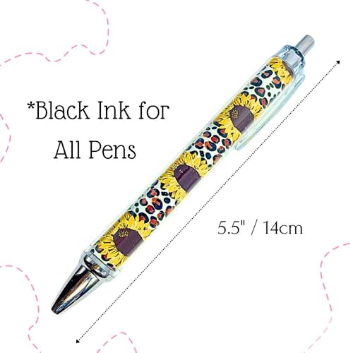 Image of YJ PREMIUMS Sunflower Pens Sunflowers Pen for Women Teacher Appreciation Gifts Work Office Desk Classroom Decor Supplies Stationary Set Accessories Party Favors Theme for Writing Journal Planning
