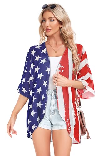 Image of Women Kimono Cardigans Casual Summer Tops Cover up Open Front Floral Print Resort Wear 2026