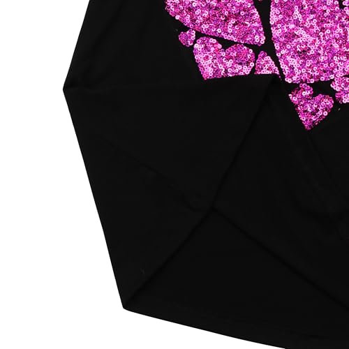 Image of PESION Womens Short Sleeve T-Shirt Sequined Tops O-Neck Funny Graphic Tees Blouse