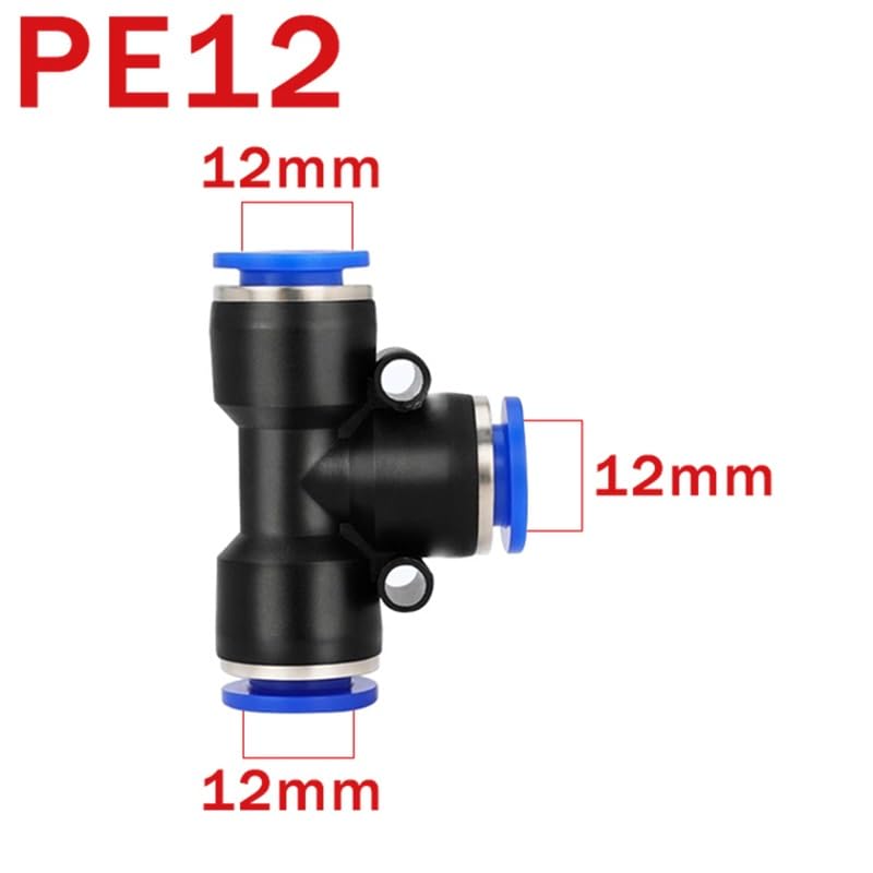 Conector De Aire Neumático PE PEG, Reductor En T De Ajuste Rápido | Conector De Aire Neumático PE PEG, Reductor En T De Ajuste Rápido(PE-12,100 PCS)