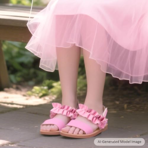 Image of Felix & Flora Toddler Girl Sandals - Little Girl Easter Dress Shoes Lightweight Open Toe Beach Holiday Flats