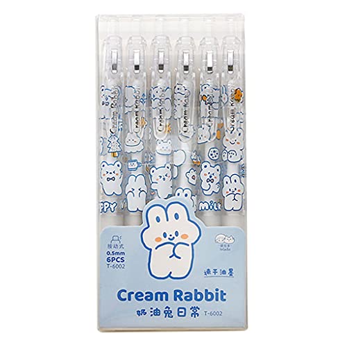 Set de 6 bolígrafos retráctiles de tinta gel negra 0.5 mm