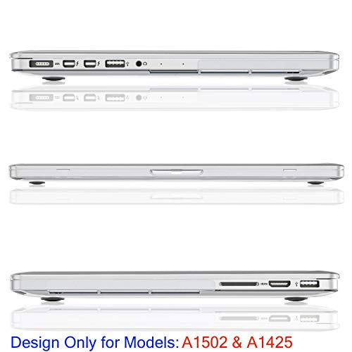Image of Midkart Hard Shell Plastic Case Cover Compatible with MacBook Pro 15 inch with Retina Display (Model A1398, Old Version, Release 2015 - 2012) with Silicon Key Guard & Dust Plugs, Crystal Clear Transparent