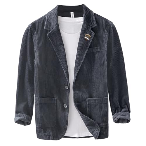 100% Cotton Corduroy Asian Size Two Buttons Fashion Men Casual Suit Jacket Blazer