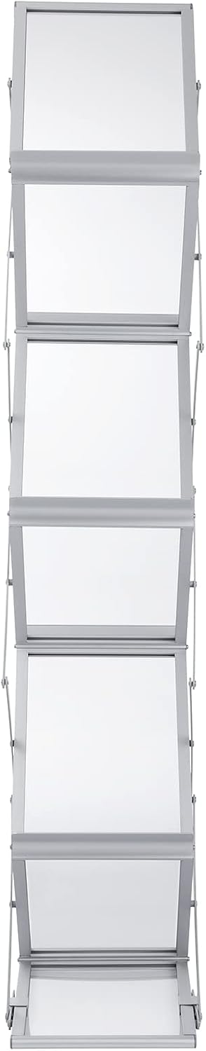 VEVOR Literature Rack, 6 Pockets, Pop up Aluminum Magazine Rack, Lightweight Catalog Holder Stand w/Carrying Bag for Living Room, Hotel, Trade Show, Exhibition, Office : Home & Kitchen