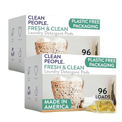Image of The Clean People Laundry Detergent Pods - Hypoallergenic Laundry Pods - Ultra Concentrated, Recyclable Packaging, Stain Fighting - Fresh Scent, 192 Pack