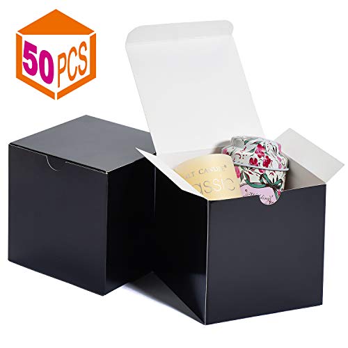 MESHA Kraft Boxes，4x4x4in Paper Gift Boxes with Lids for Gifts, Crafting, Cupcake Boxes,Boxes