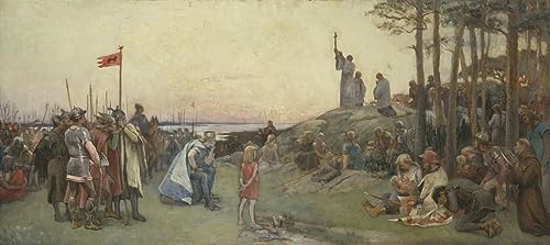 Tableau Ansgar prêchant le christianisme impression d'art Gustaf Olaf Cederstrom 60x90cm