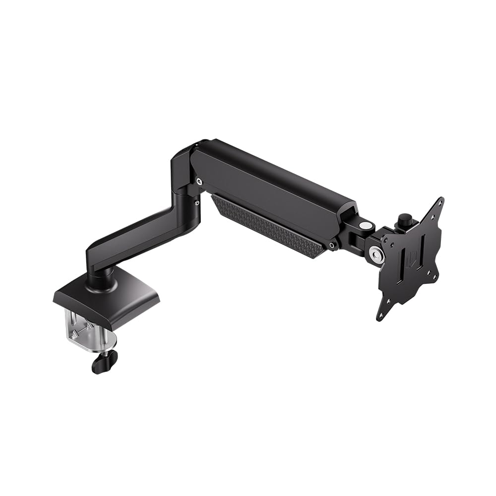 ENDORFY Atlas GS Single, braccio porta monitor per 1 monitor fino a 35 pollici, 10 kg, supporto a molla a gas, VESA 75 x 75/100 x 100, rotazione di 360°, Pivot/Swivel/Tilt, gestione cavi, montaggio da