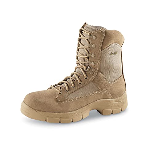 Hq Issue Men's Waterproof Classic 8" Side Zip Desert Tactical Boots, Desert, 12D (Medium) #TOP3