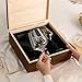 AW BRIDAL Mr Mrs Wine Glasses Set Wedding Gifts for Couples, Engagement Gift for Bride and Groom Newlyweds, Bridal Shower Gifts with Wine Opener Stopper and Engraved Wooden Keepsake Box
