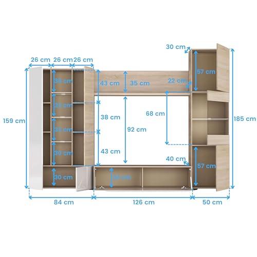 Habitdesign Mueble de Comedor con Leds, Mueble Salon, Modelo Essential, Acabado...