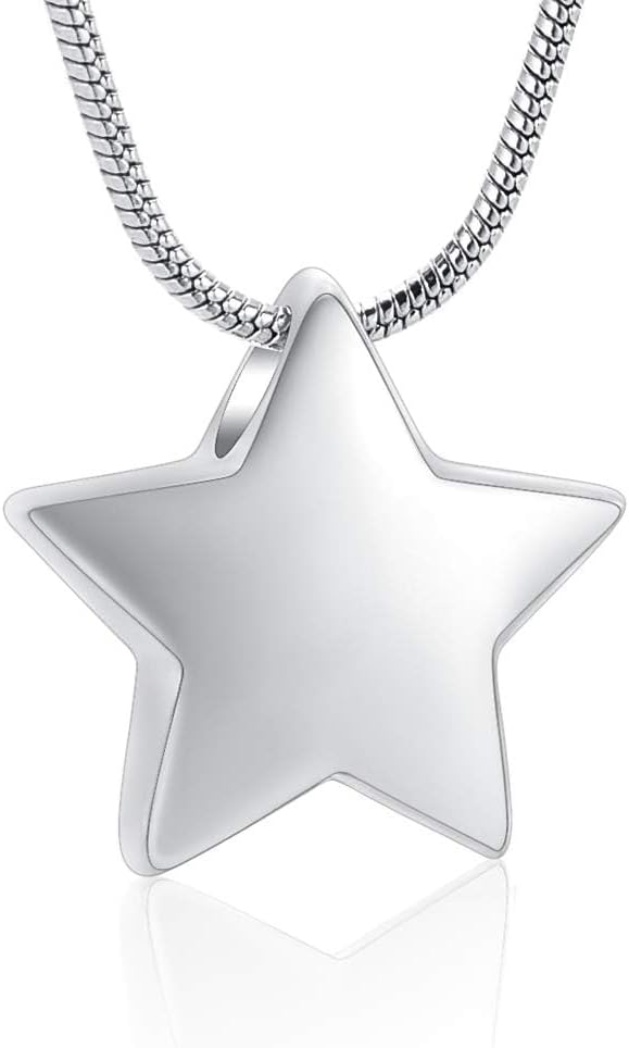 Imrsanl Cremation Jewelry for Ashes Moon Urn Necklace Stainless Steel Memorial Lockets Keepsakes Jewelry for Ashes Pendant - Fill kit