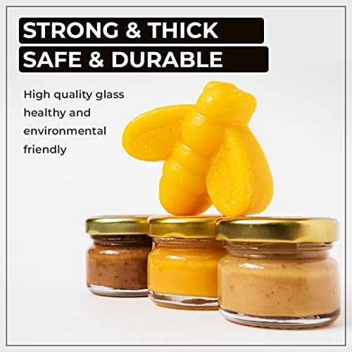 Image of nsb herbals Small Glass Jar With Metal Golden Color Air Tight And Rust Proof Cap, Capacity 30 ml or 25 Gram (6)