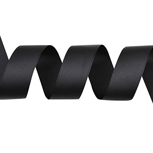 Ribest 1 Inch Black Grosgrain Ribbon 50 Yards Per Roll For Gift Wrapping Crafts Bow Maker Wreaths Hair Accessories Wedding #TOP2